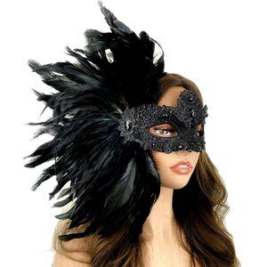 Women Costume Venetian mask Feather Masquerade Party Masks